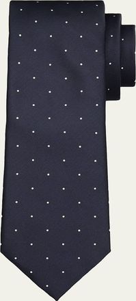 Tom Ford Mens Linen Polka Dot Tie