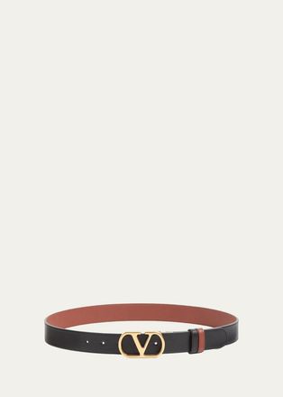 Valentino Garavani VLogo Signature Leather Belt 30MM