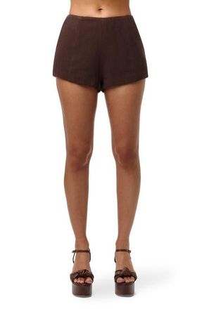 Naked Wardrobe San Tropez High Waist Shorts in Dark Chocolate at Nordstrom, Size X-Small