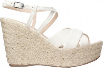 Bruno Menegatti Womens Grace Ankle Strap Wedge Leather Sandal In Off White