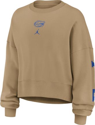 Nike Jordan Womens Florida Phoenix 2-Hit Jordan Brand College Pullover Crew in Brown | 0JD72FEUFN-ZEE