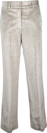PESERICO Tailored Beige Pants with Mid-Rise Waist and Subtle Sheen