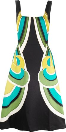 La DoubleJ Sophia rainbow-swirl midi dress - women - Elastane/Cotton - S - Black