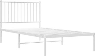 vidaXL Estructura cama sin colchón con cabecero metal blanco 90x190 cm Vidaxl