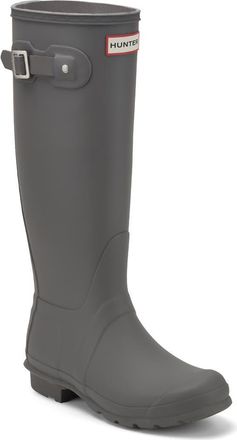 Hunter Original Tall Waterproof Rain Boot in Dark Gray at Nordstrom, Size 10
