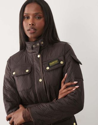 Barbour Polarquilt - Giacca trapuntata marrone tartufo con cintura
