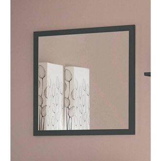 Dmora Specchiera da parete con cornice, Made in Italy, Specchio da bagno, cm 60x2h60, colore Antracite lucido, con imballo rinforzato - Dmora