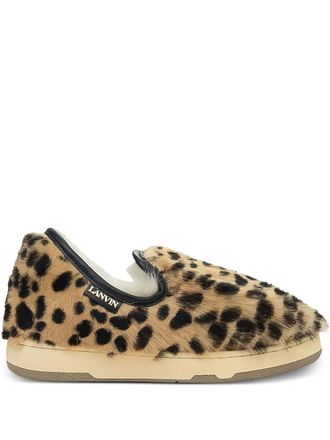 Lanvin DBB1 leopard-print slip-on sneakers - men - Lamb Fur/Lamb Fur/Rubber - 7 - Brown
