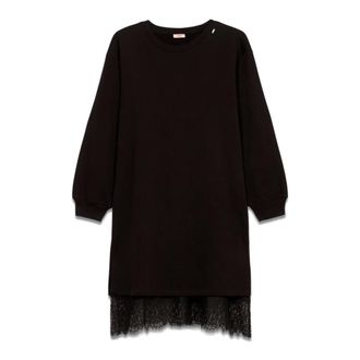 Oltre Dames, Jurken, Zwart, Maat: S Katoen