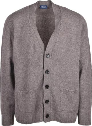 Drumohr Grey Wool V-Neck Cardigan