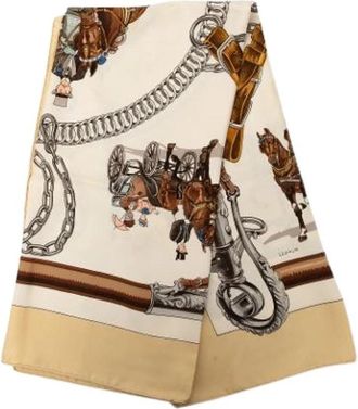 Herm&egrave;s Pre-owned Equipages Sjaal - Dames - Vintage Accessoires - Veelkleurig - ONE Size - Vintage