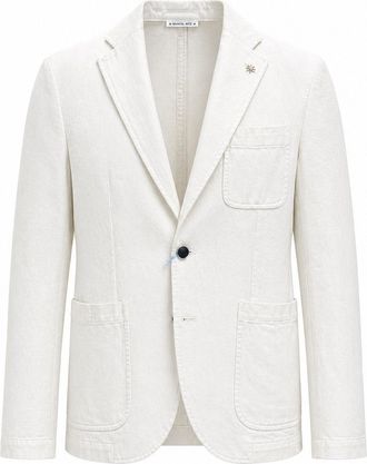 Manuel Ritz Off-White Single Breasted Notch Blazer Jacket