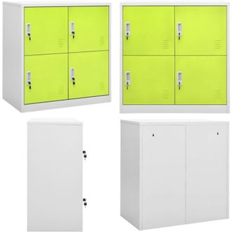 vidaXL Armadietto a Chiave Grigio Chiaro e Verde 90x45x92,5 cm Acciaio - Armadietto in acciaio - Armadietto per scarpe