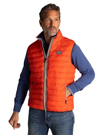 N-Z-A- NEW ZEALAND AUCKLAND Oranje bodywarmer New Zealand waterafstotend en gewatteerd