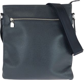 Louis Vuitton Navy Taiga Leather Messenger Bag Shoulder Bag (Pre-Owned)