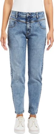 Tractr Stud Yoke Slim Straight Jeans In Indigo