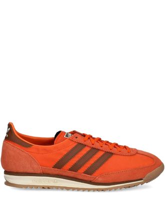 adidas logo-patch sneakers - women - Fabric/Polyurethane/Calf Suede/Polyurethane/Rubber - 6.5 - Orange