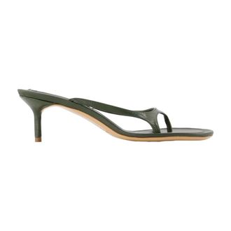 Acne Studios Heeled Mules, female, Green, Size: 10 US Kitten Heel Sandals