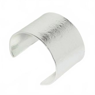 Karine Sultan Womens Crumpled Foil Cuff Bracelet In Silver