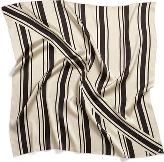 Rag & Bone Gia Silk Square Scarf in Black Stripe at Nordstrom