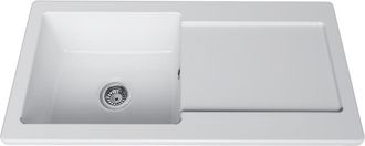 Vitra Fregadero De Un Seno Con Escurridor Y Desag&uuml;e Manual, Vitra Arkitekt Blanco