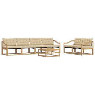 vidaXL Conjunto De Sof&aacute;s De Exterior 7 Pcs Y Beige 79 X 79 X 37 Cm Vidaxl