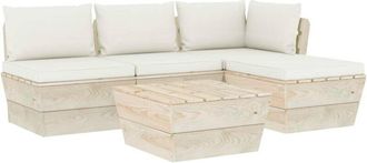 vidaXL Muebles De Jard&iacute;n De Palets 5 Piezas Y Cojines Madera De Abeto Vidaxl