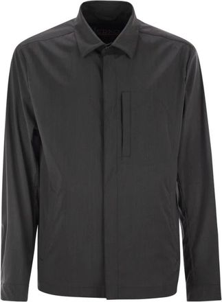 Herno Jassen, Heren, Grijs, L, Wol, Shirt-Cut Jacket