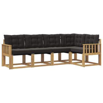 vidaXL Conjunto De Sof&aacute;s De Exterior Con Coj&iacute;n 5 Pcs Blanco Y Negro Vidaxl