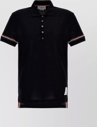 Thom Browne cotton rwb stripe short-sleeve polo shirt