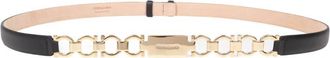 Ferragamo Zwart leren Gancini gesp riem - Dames - Riemen - Zwart - ONE Size - Accessoires