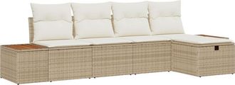 vidaXL Vidaxl - Garden Sofa Set 5 pcs Beige 55 x 62 x 69 cm Poly rattan