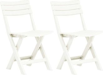 vidaXL Vidaxl - Sedie da Giardino Pieghevoli 2 pz in Plastica Bianche