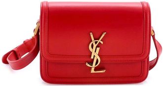 Saint Laurent Red Sheep Leather Solferino Bag Small (Authentic Pre-Loved)