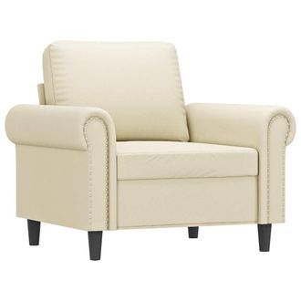 vidaXL Sill&oacute;n Cuero Sint&eacute;tico Crema 60 Cm Vidaxl
