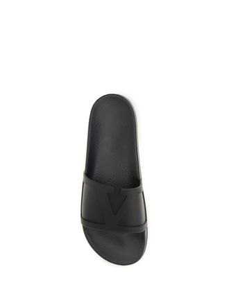 Valentino Garavani Mens Slider Sandals Coolside Rubber Black