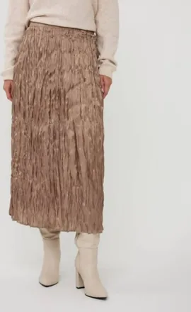 Esqualo Crinkle Maxi Skirt In Gold