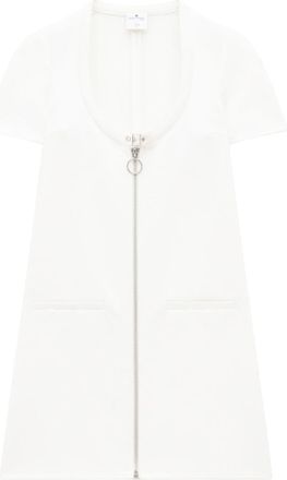 Courrèges Holistic zip-up minidress - women - Polyester/Acetate - 38 - White