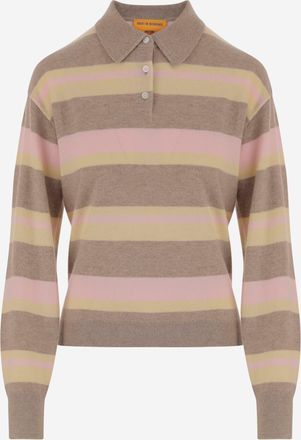 Guest In Residence Striped Cashmere Polo Shirt