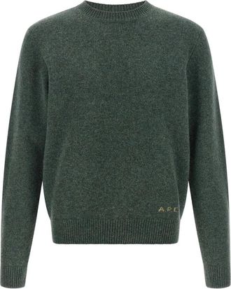 A.P.C. Edmond Sweater - Heren - Ronde hals truien - Groen - S - Wol - Truien & Vesten