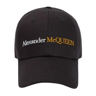 Alexander McQueen Klassieke Logo Bicolor Zwart Goud Hoed - Heren - Petten - Zwart - M - Katoen - Accessoires