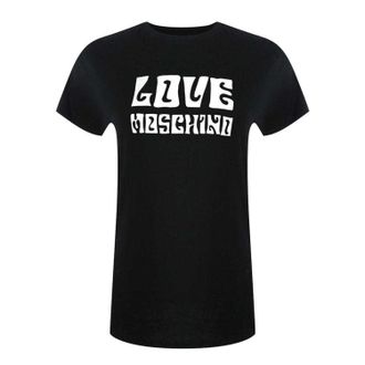 Love Moschino Dames/Dames Groovy Logo T-shirt met korte mouwen (Zwart)