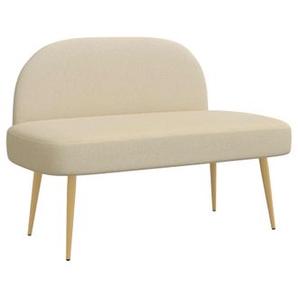 vidaXL Banco Tapizado Con Respaldo Crema 110 X 60 X 76 Cm Poli&eacute;ster Vidaxl