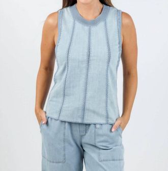 M&eacute;lissa Nepton Crochet Denim Tank In Chambray