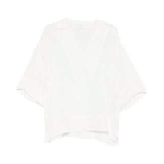 Eleventy Blouses, female, Beige, Size: XS Camicia ampia