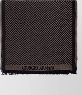 Giorgio Armani virgin wool herringbone scarf
