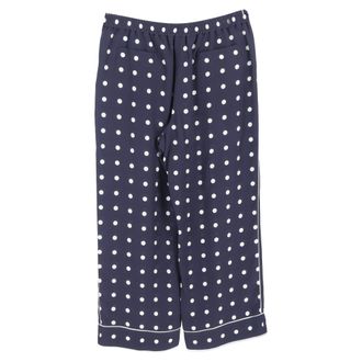 Valentino Valentino Garavani cropped pyjamabroek met stippen in marineblauwe zijde