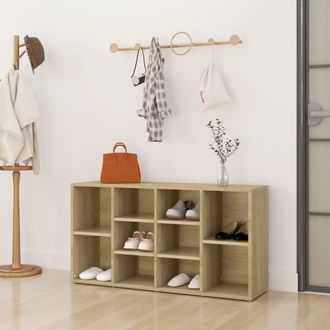 vidaXL Banco Zapatero Contrachapada Color Roble 103x30x55 Cm Vidaxl