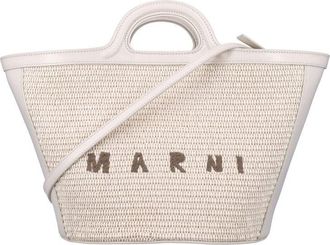 Marni Tropicalia Small Trapezoidal Woven Tote Bag