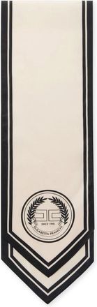 Elisabetta Franchi Accessoires, Dames, Beige, ONE Size, Zijden Foulard Sjaal